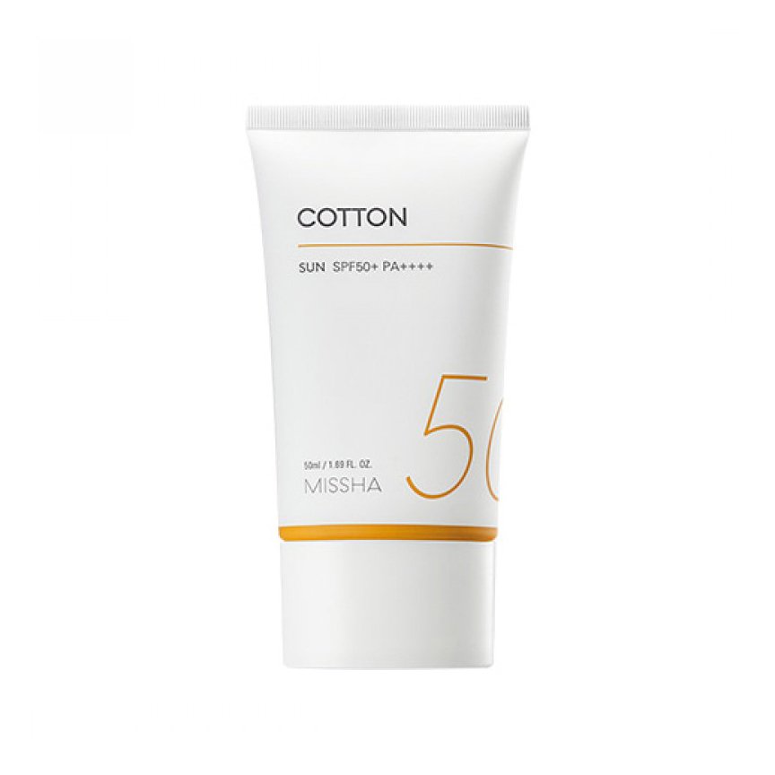 missha-all-around-safe-block-cotton-sun-spf50 Missha All Around Safe Block Cotton Sun SPF50+ PA++++ (50ml) - Best Matte Sunscreen - Image 1