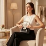 Elegant Bow Accent Handbag with Round Handle - Image 2