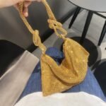 Full Rhinestone Handbag- Gold - Image 4