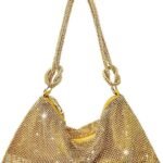 Full Rhinestone Handbag- Gold