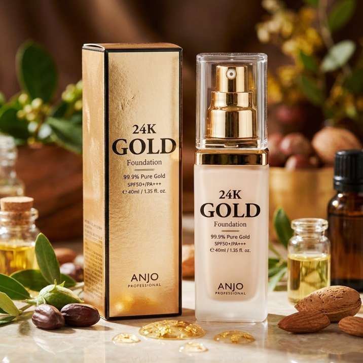 2026/09/1000032073.jpg Anjo 24K Gold Foundation No.23 Natural Beige SPF50+/PA+++ - 40ml - Image 1