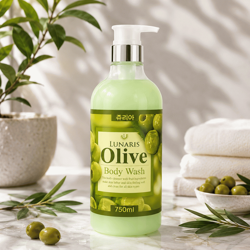 2026/09/1000032100.png Lunaris Olive Body Wash - 750ml - Image 1