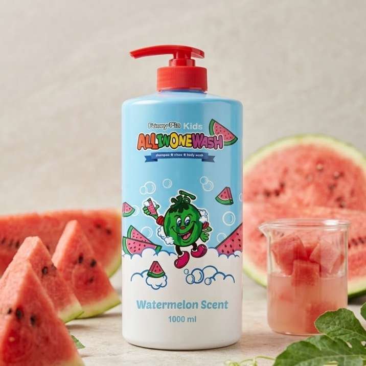 2026/09/1000032243.jpg Funny Pia Kids Shampoo Rinse Body Wash (Watermelon Scent) - 1000ml - Image 1