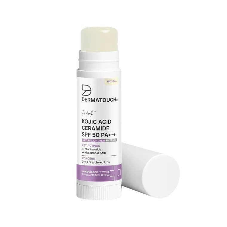 2026/09/1000033025.jpg Dermatouch Kojic Acid Ceramide SPF 50 PA+++ Natural Lip Balm (5gm) - Image 1