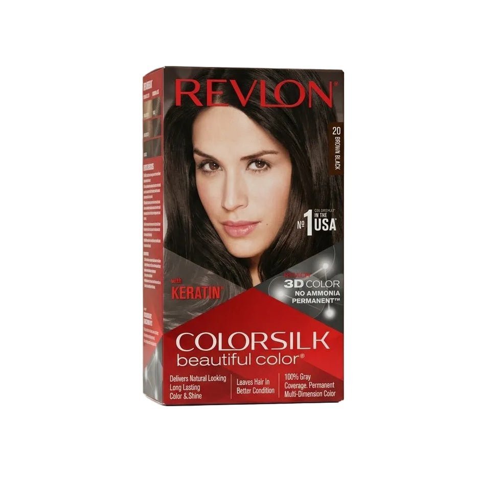 2026/09/1000033623.jpg Revlon ColorSilk with Bond Repair Complex Permanent Hair Dye- Brown Black (020) - Image 1