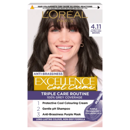 L'Oreal Paris Excellence Cool Creme Triple Care Color - 4.11 Ultra Ash Brown