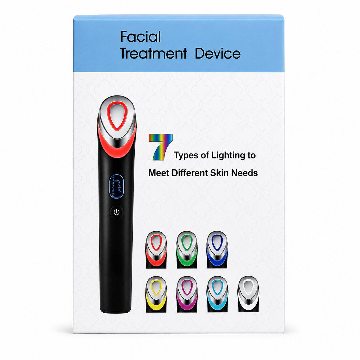2026/09/1000033945.png Facial Treatment Device Lighting - 7 types (Black Colour) - Image 1
