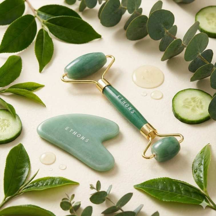 2026/09/1000033961.jpg Jade Roller Gua Sha Set - (Mint Colour) - Image 1