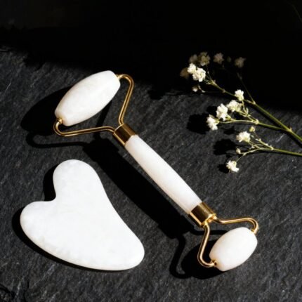 Jade Roller Gua Sha Set - (White Colour)