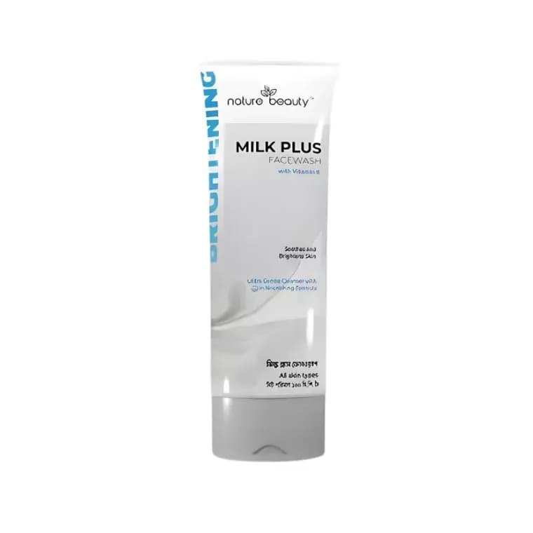 2026/09/1000034407.jpg Nature Beauty Milk Plus Face Wash with Vitamin-E (100ml) - Image 1