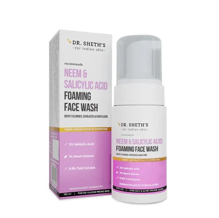 118 Dr. Sheth’s Neem & Salicylic Acid Foaming Face Wash - 100ml (EXP2026/9) - Image 1