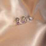 Ox.Sil.Purple stn. Ear Top 3 Ana